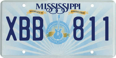 MS license plate XBB811