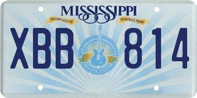 MS license plate XBB814
