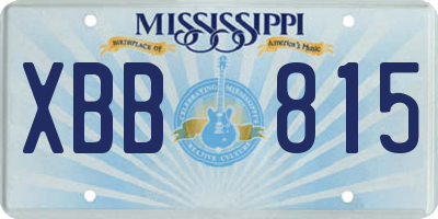 MS license plate XBB815