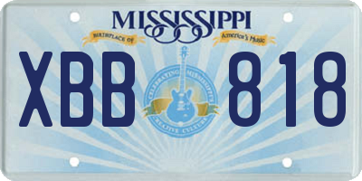 MS license plate XBB818