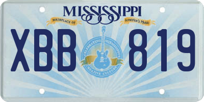 MS license plate XBB819