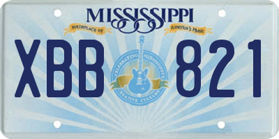 MS license plate XBB821