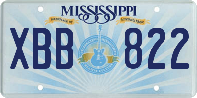MS license plate XBB822
