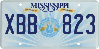 MS license plate XBB823