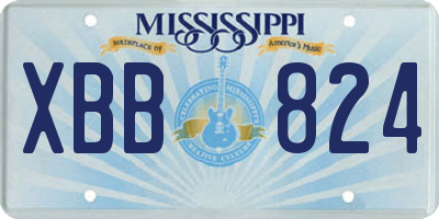 MS license plate XBB824