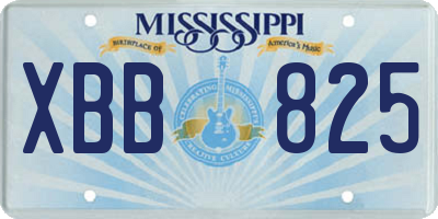 MS license plate XBB825