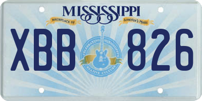 MS license plate XBB826