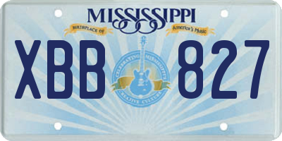 MS license plate XBB827