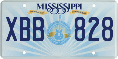 MS license plate XBB828