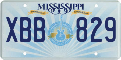 MS license plate XBB829