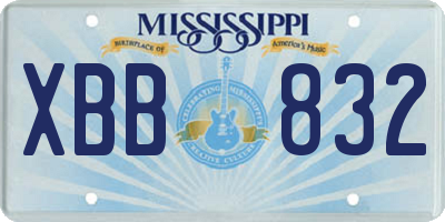 MS license plate XBB832