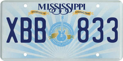 MS license plate XBB833