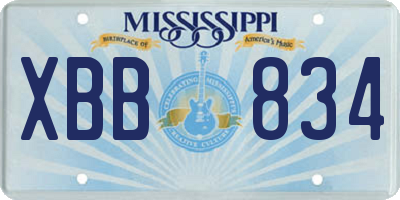 MS license plate XBB834