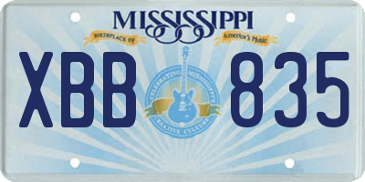 MS license plate XBB835