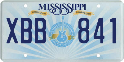 MS license plate XBB841