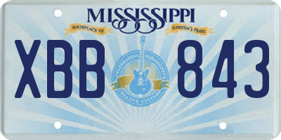 MS license plate XBB843