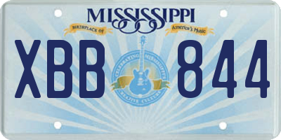 MS license plate XBB844