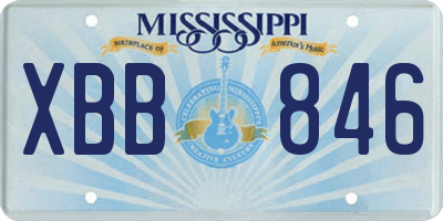 MS license plate XBB846