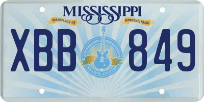 MS license plate XBB849