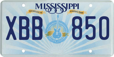 MS license plate XBB850