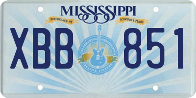 MS license plate XBB851
