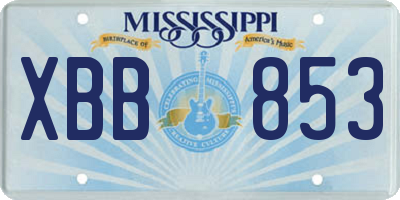 MS license plate XBB853