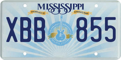 MS license plate XBB855