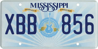 MS license plate XBB856