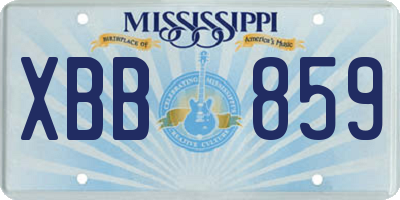 MS license plate XBB859