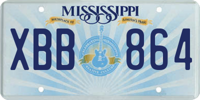 MS license plate XBB864