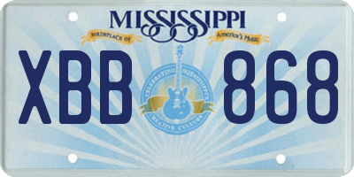 MS license plate XBB868