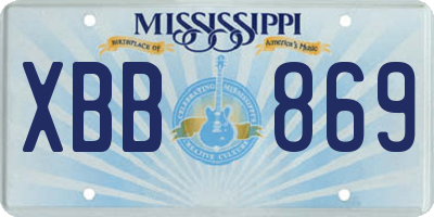 MS license plate XBB869