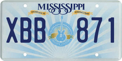 MS license plate XBB871