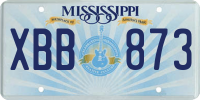MS license plate XBB873