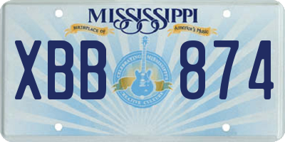 MS license plate XBB874