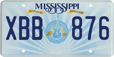 MS license plate XBB876