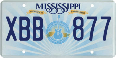 MS license plate XBB877