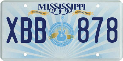 MS license plate XBB878