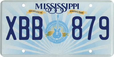 MS license plate XBB879