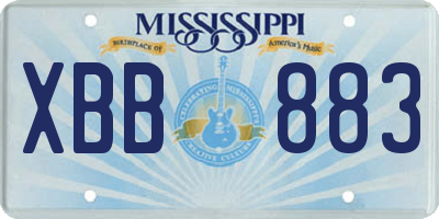 MS license plate XBB883