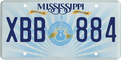MS license plate XBB884