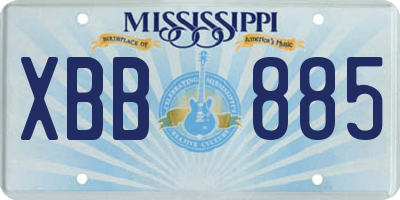 MS license plate XBB885