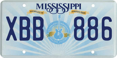 MS license plate XBB886