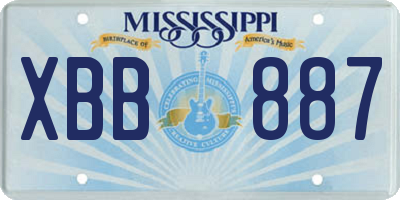 MS license plate XBB887