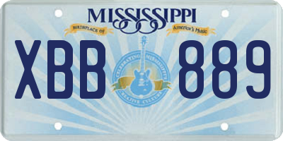 MS license plate XBB889