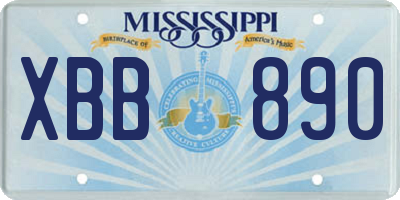 MS license plate XBB890