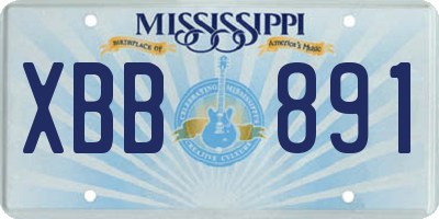 MS license plate XBB891