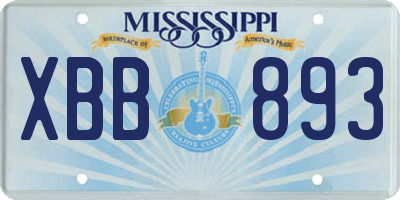 MS license plate XBB893