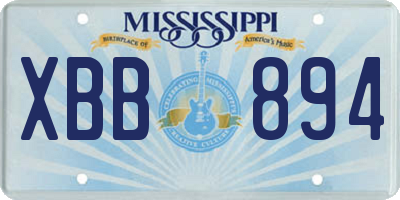 MS license plate XBB894