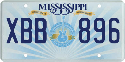 MS license plate XBB896